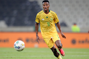 Themba Zwane of South Africa in action during an international friendly against Mozambique at Mbombela Stadium in Nelspruit on November 17 2022.