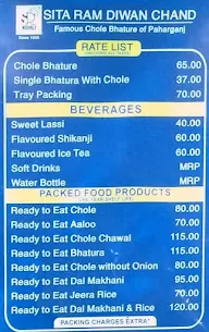 Sita Ram Diwan Chand menu 1