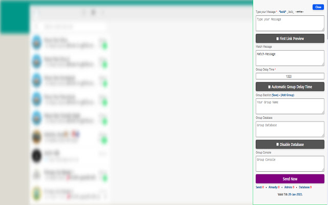 WA Group Sender chrome extension