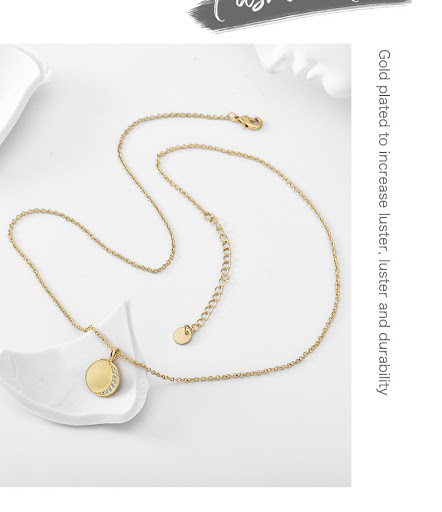 Title 4, Simple Womens Round Diamond Necklace, a timele...
