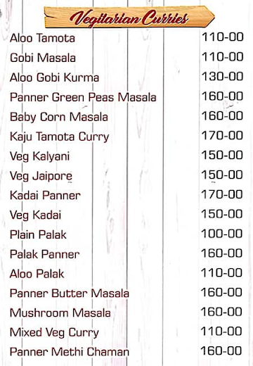 New Punnami Family Restaurant menu 