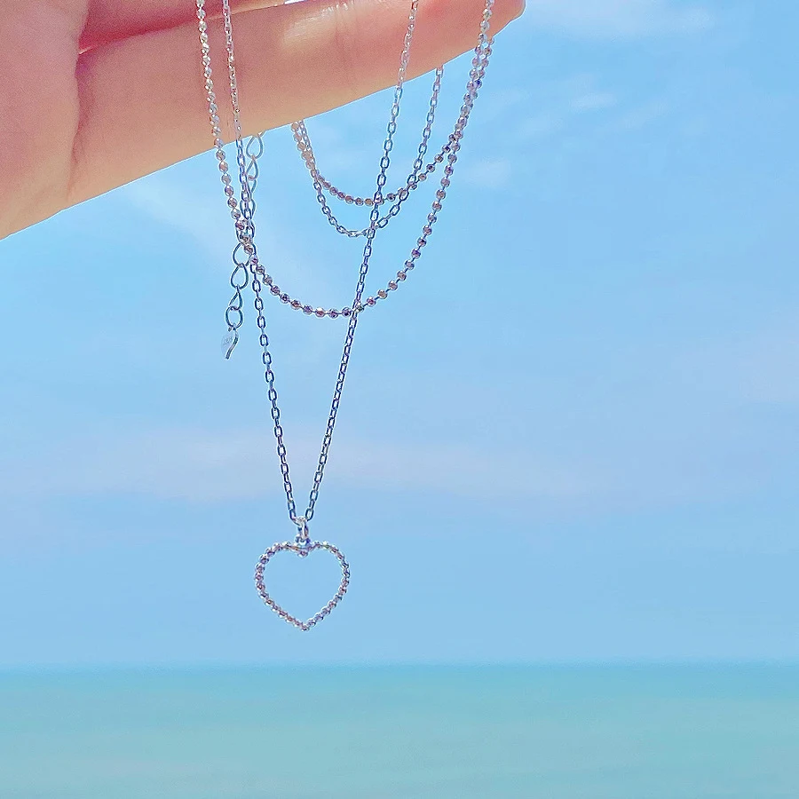 Doppelreihige Halskette für Damen, dünne Kette, schlichte Clavicula-Kette, Liebe. Ein elegantes Geschenk für jeden Tag.
