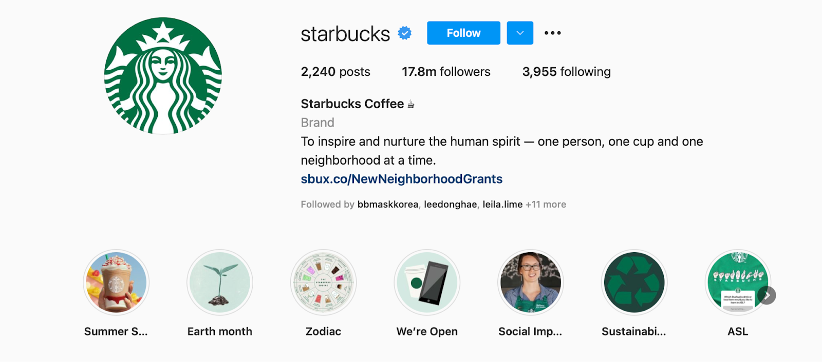 How to write instagram bio - Starbucks 