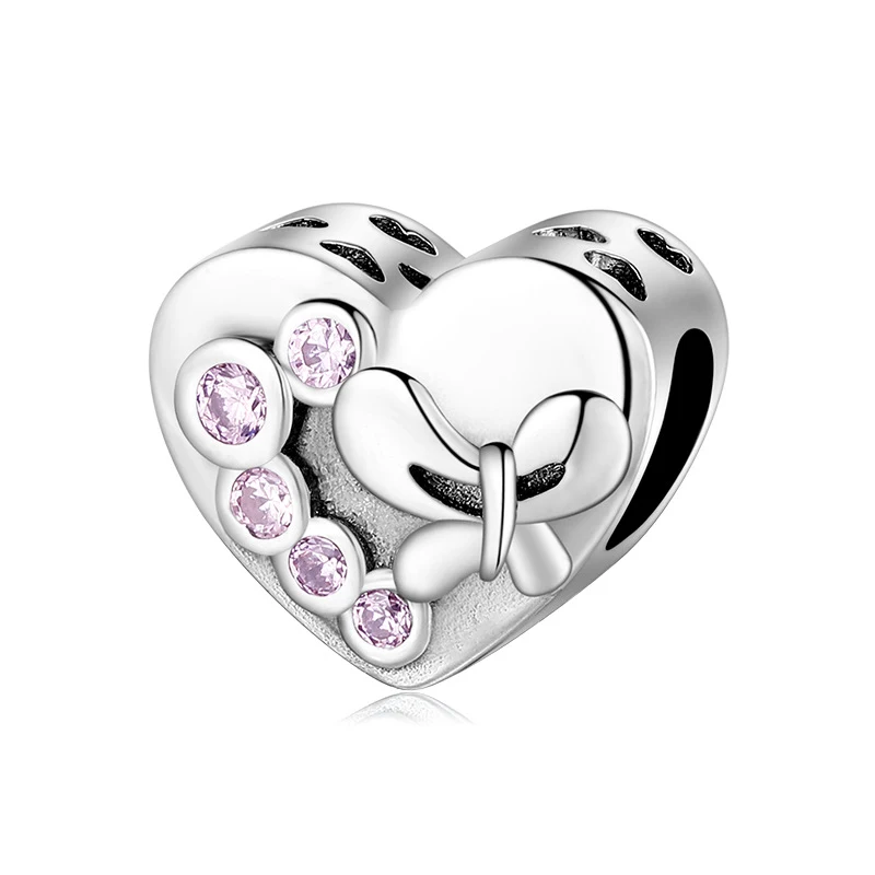 S925 Prata Esterlina Contas Pingente Coração Love Beads Pulseira DIY Acessórios Contas Soltas Crie sua pulseira de amor com pingentes.