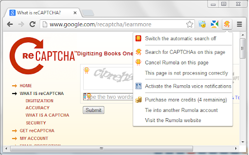 Rumola - bypass CAPTCHA