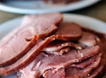 Maple Brown Sugar Ham in the Slow Cooker