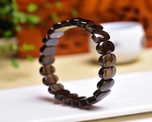 Title 1, Natural Tea Crystal Manual Faceted Bracelet. Pr...