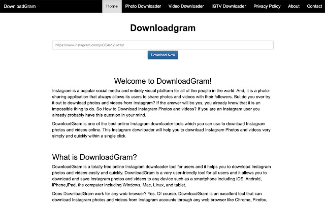 DownloadGram - Photos and Videos downloader