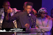 [L-R] Thato Dithebe, Robot Boii, and Mandz Not Hot at Mpho Sebeng's memorial service.