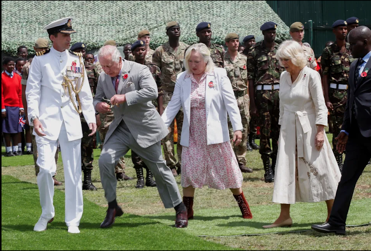 King Charles near tumble while visiting Kariokor Cemetery on Wednesday