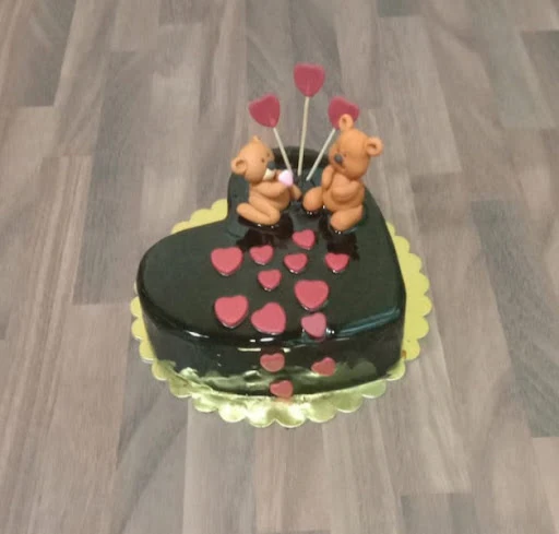 Heart Shape Teddy Love Cake