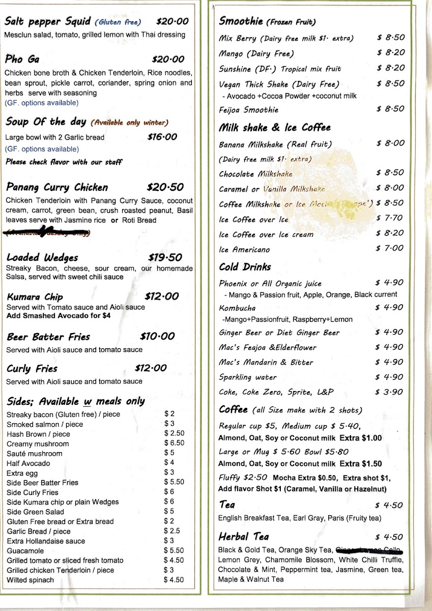 DelucaCafe gluten-free menu