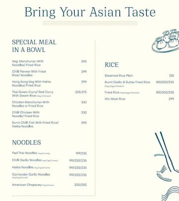 Asian Bowl menu 