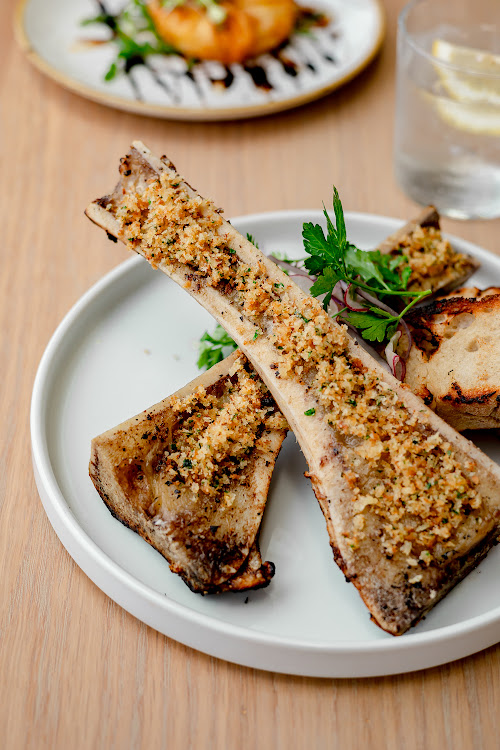 Roasted bone marrow pangrattato.