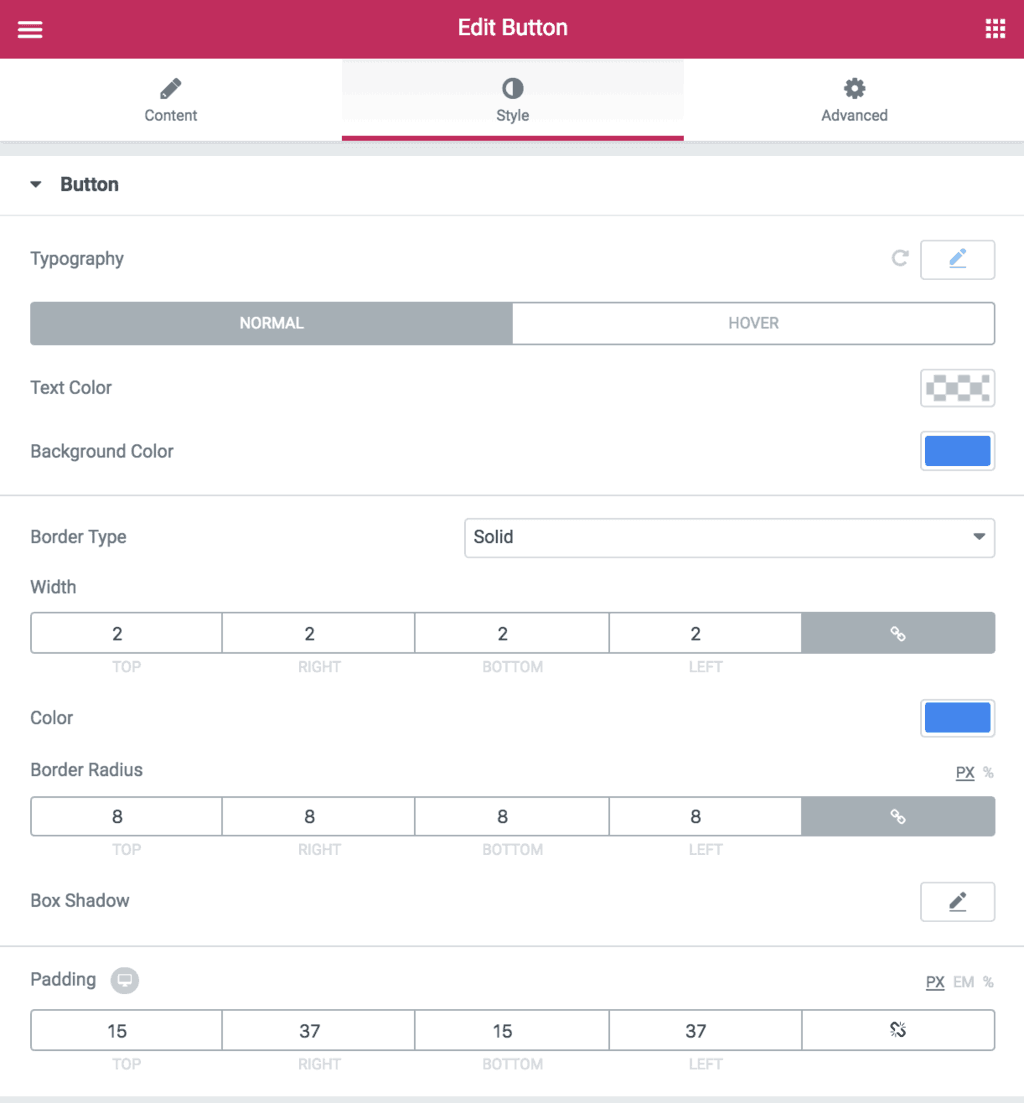 Elementor  builder- style customization