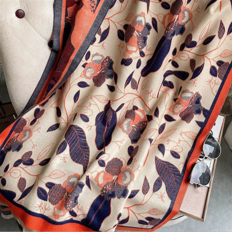 Lenço xale decorativo com borla jacquard feminino
