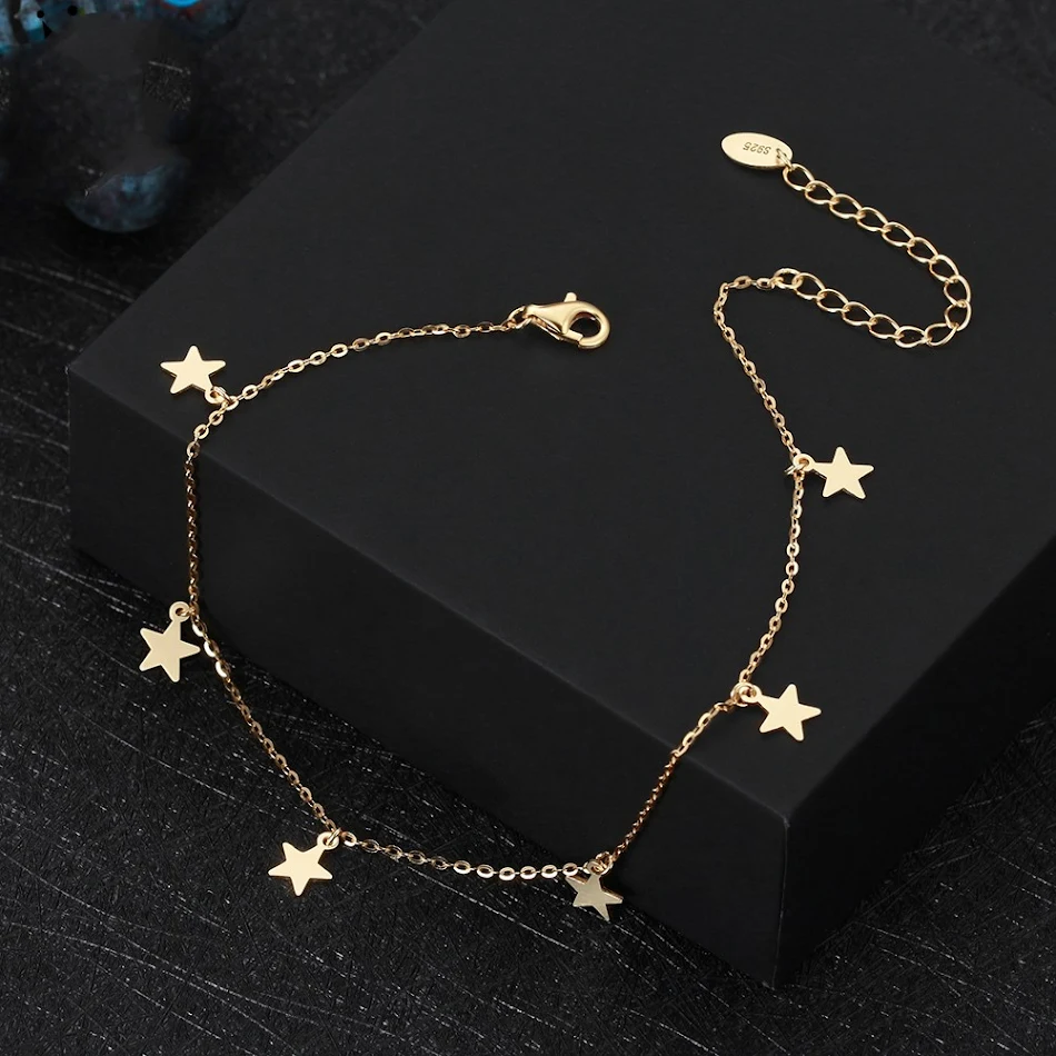 Chaîne de pied en argent sterling S925 Bijou de cheville élégant et délicat pour femmes Accessoire parfait pour la plage et l'été