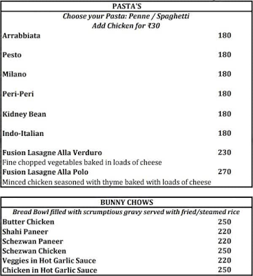 Wood Box Cafe menu 