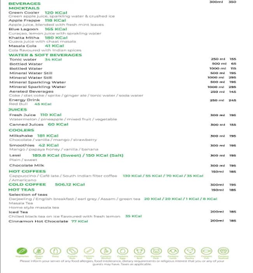 Cafe G - Holiday Inn menu 