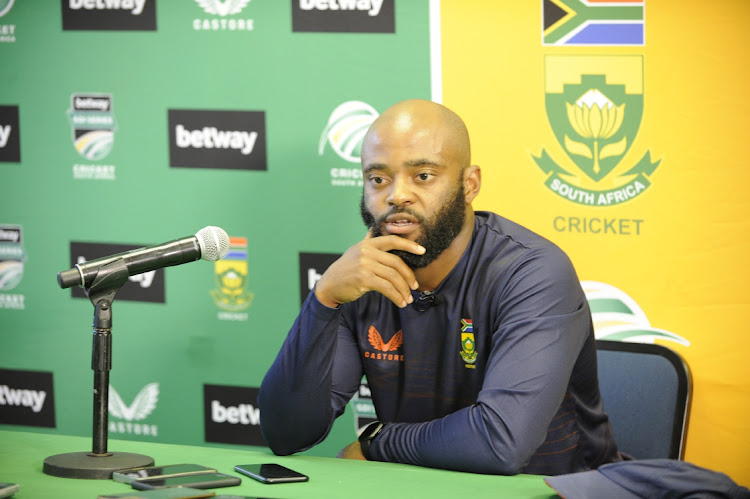 Temba Bavuma during the Proteas press conference at Mangaung Oval on January 25 2023. Picture: Charle Lombard/Gallo Images