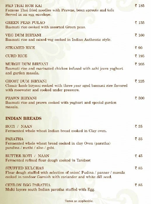 Black Pepper Lounge - Case de Bengaluru menu 