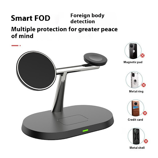 Title 3, Three-in-one Magnetic Wireless Charger Charge y...