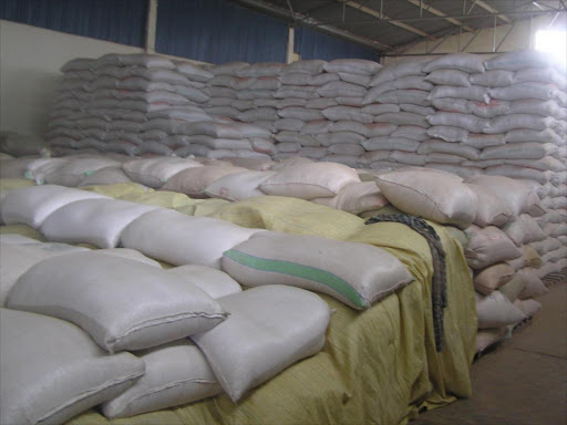 Maize in a warehouse