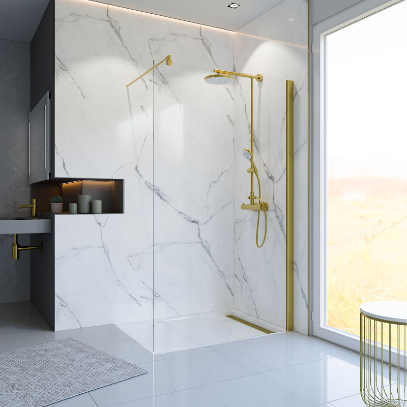 90x190 cm Schulte paroi de douche fixe à l’italienne verre décor galets chromés profilé aspect chromé Walk In anti-calcaire sans silicone 