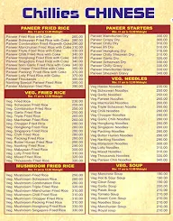 Chilies Chinese menu 1