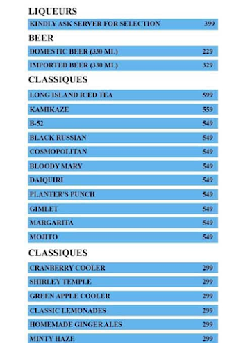 Meera Cafe menu 