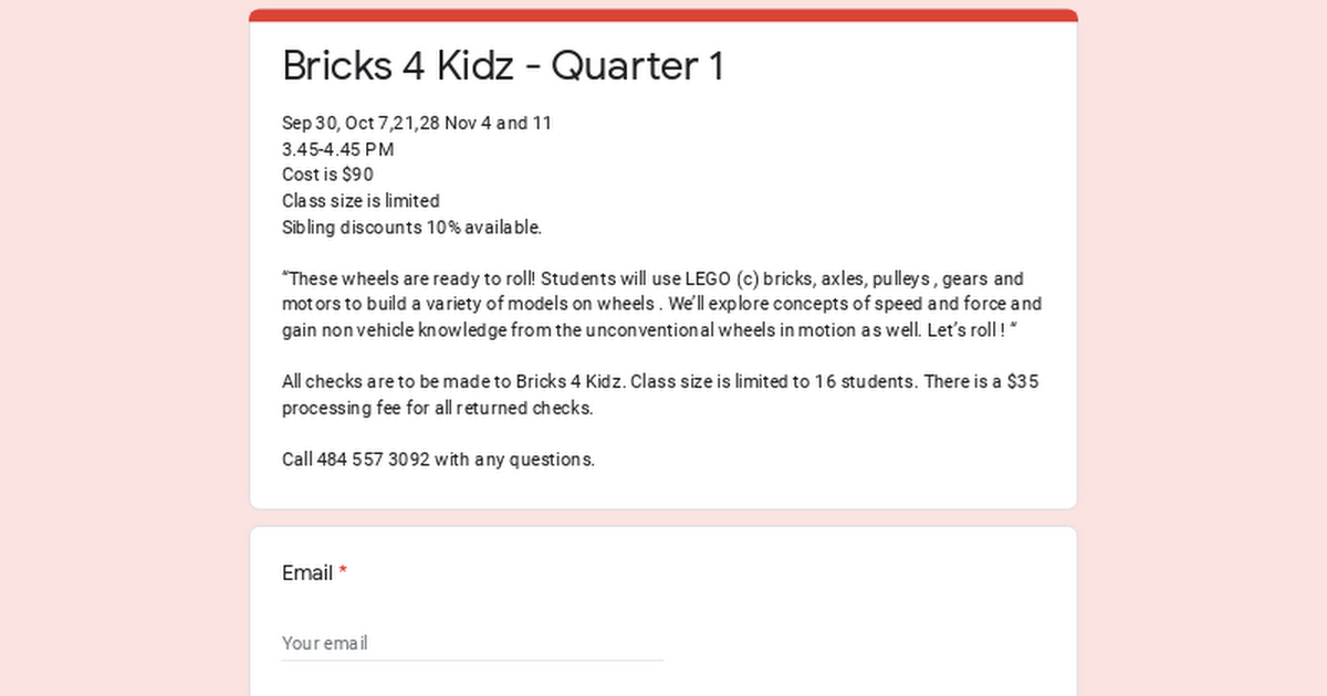 Bricks 4 Kidz - Quarter 1