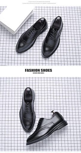 Title 8, Autumn and Winter Brogue Mens Business Leather...