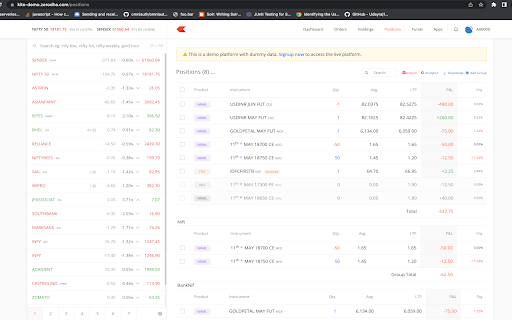 Zerodha - Group Positions