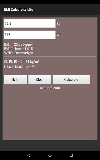 Body Mass Index BMI Calculator