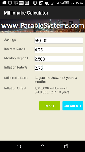 Millionaire Calculator