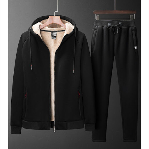 Title 1, Lamb Fleece Hooded Coat Fleece Thickened Warm M...