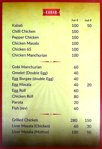 Manju's Kitchen menu 