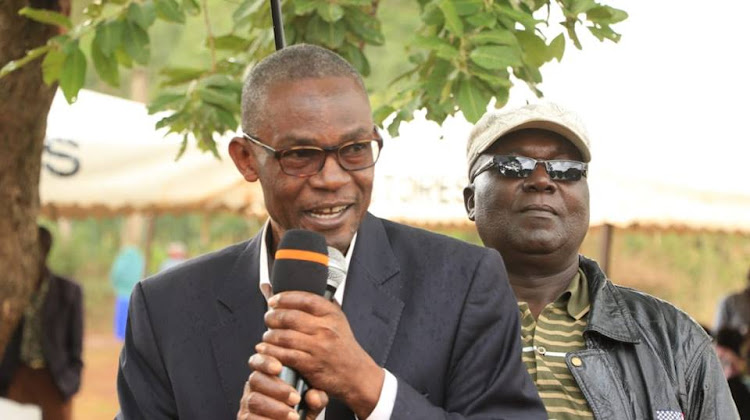 Ford Kenya secretary general Eseli Simiyu addresses residents of Tongaren during a past function