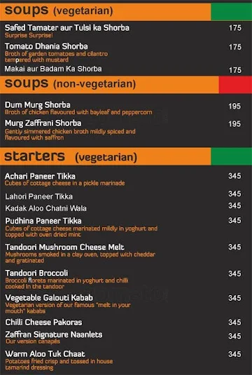 Zaffran menu 