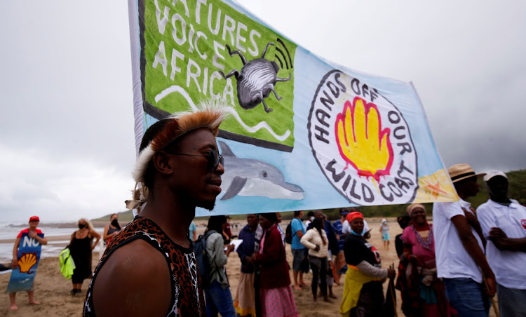 A protest against seismic blasting on a Wild Coast beach. Picture: ROGAN WARD/REUTERS