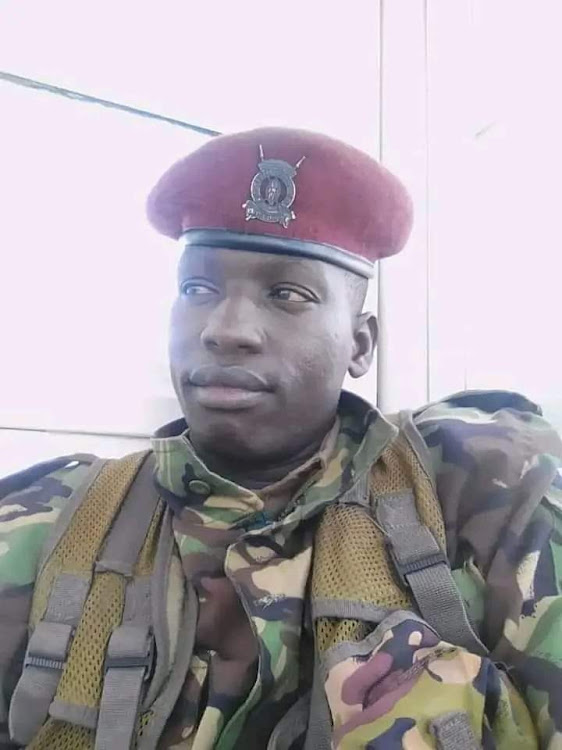 Picture of GSU officer John Kisoi ambushed and shot dead by armed pokot bandits at Napeitom, Turkana East on Saturday.