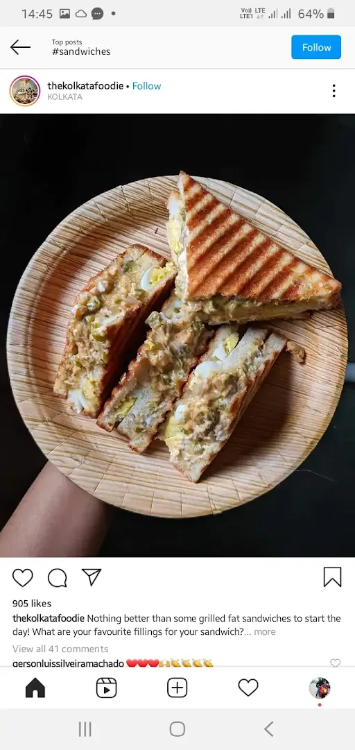 Mumbai Special Paneer Grilled Sandwich