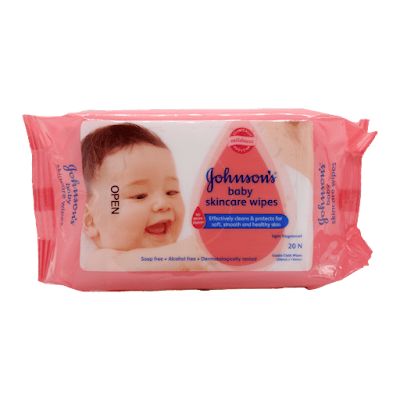 JOHNSON & JOHNSON BABY WIPES 20'S