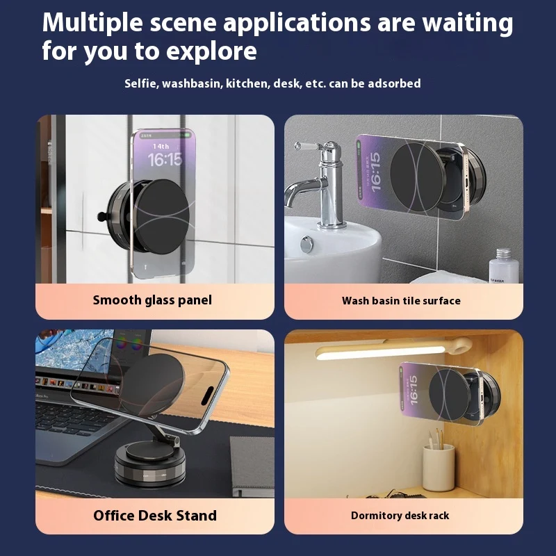 Title 3, Folding Vacuum Suction Cup Car Phone Holder Str...