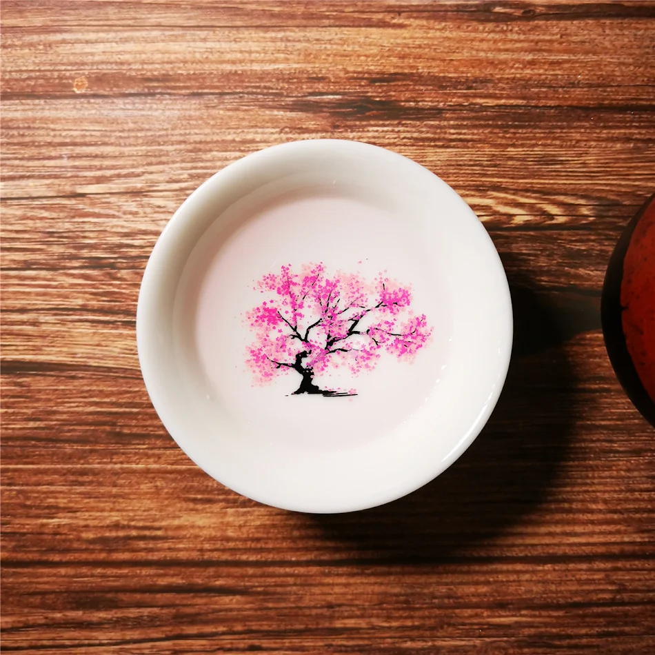 Magic Sakura Cup Japanse koude temperatuur kleur veranderen theekop bloemenweergave theekopje