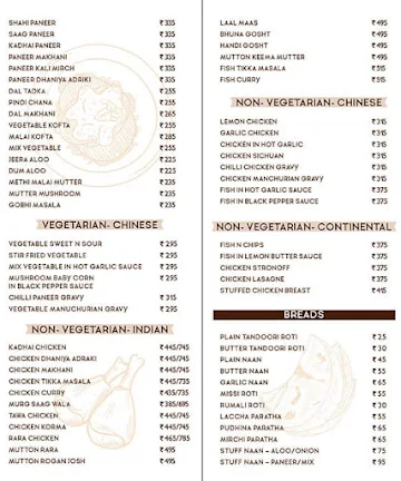 Cooks & Curries menu 