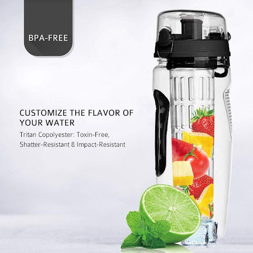 Title 1, 1000ml Water Fruit Bottle BPA Free Plastic Spor...