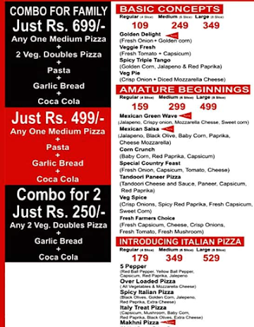 Pizza Galleria menu 