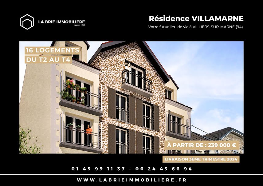 Vente appartement 3 pièces 63.5 m² à Villiers-sur-Marne (94350), 324 000 €