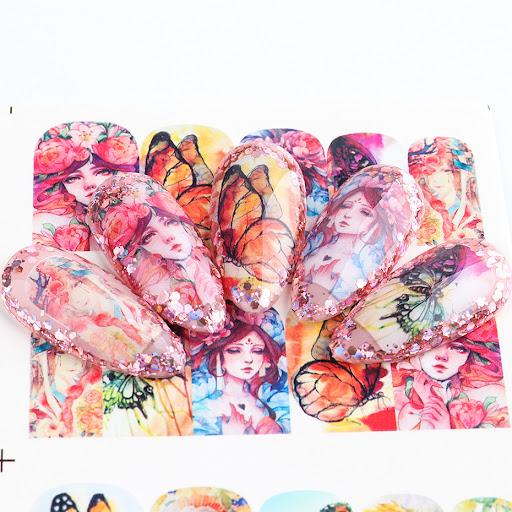 Title 1, Cross-border nail stickers featuring butterflie...